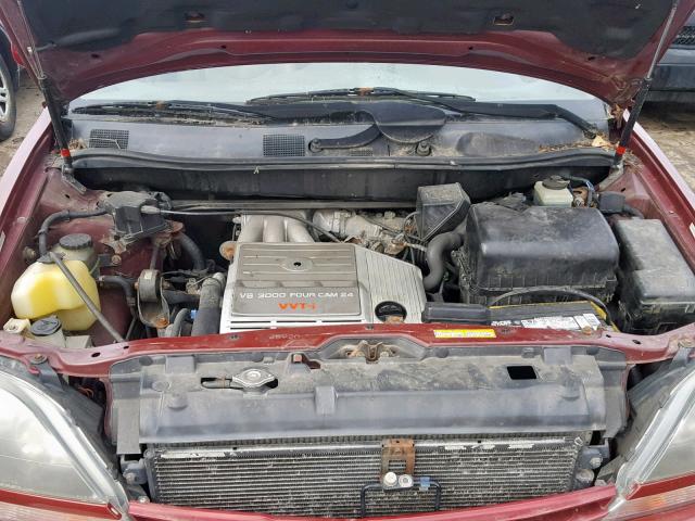 JT6HF10U5Y0114654 - 2000 LEXUS RX 300 MAROON photo 7