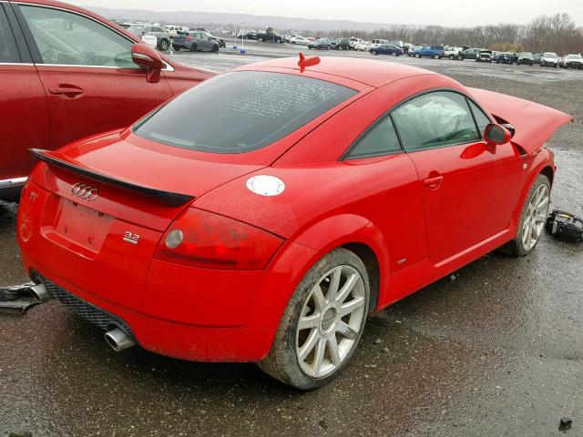 TRUWF28N251011321 - 2005 AUDI TT 3.2 QUA RED photo 4