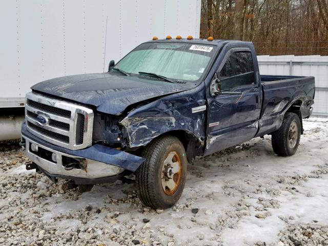 1FTWF31P15EA90081 - 2005 FORD F350 SRW S BLUE photo 2