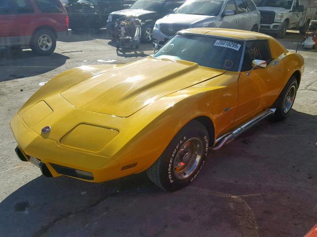 1Z37L6S416435 - 1976 CHEVROLET CORVETTE S YELLOW photo 2