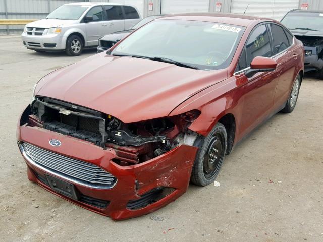 3FA6P0G71ER255391 - 2014 FORD FUSION S RED photo 2
