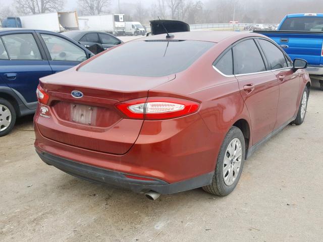 3FA6P0G71ER255391 - 2014 FORD FUSION S RED photo 4