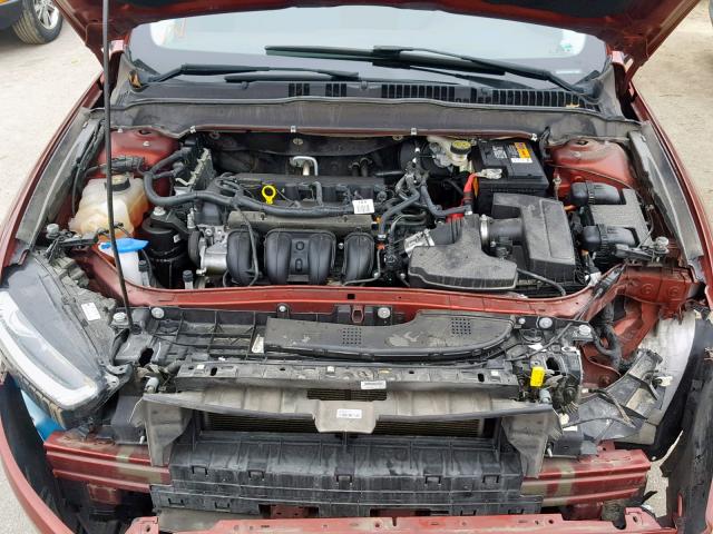 3FA6P0G71ER255391 - 2014 FORD FUSION S RED photo 7