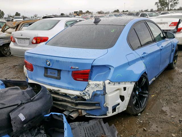 WBS8M9C57G5D30942 - 2016 BMW M3 BLUE photo 4