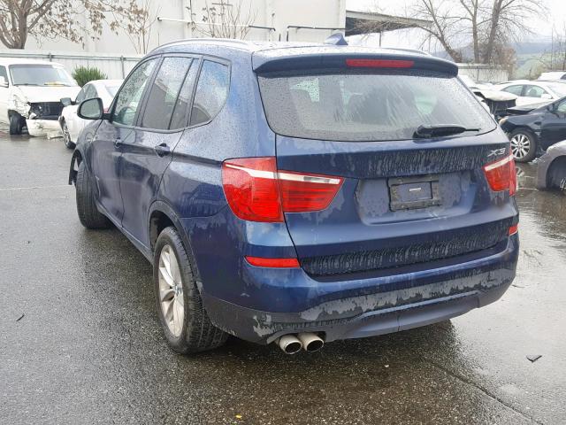 5UXWX9C54G0D88508 - 2016 BMW X3 XDRIVE2 BLUE photo 3