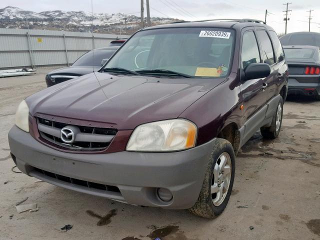 4F2YU06B51KM51107 - 2001 MAZDA TRIBUTE DX MAROON photo 2