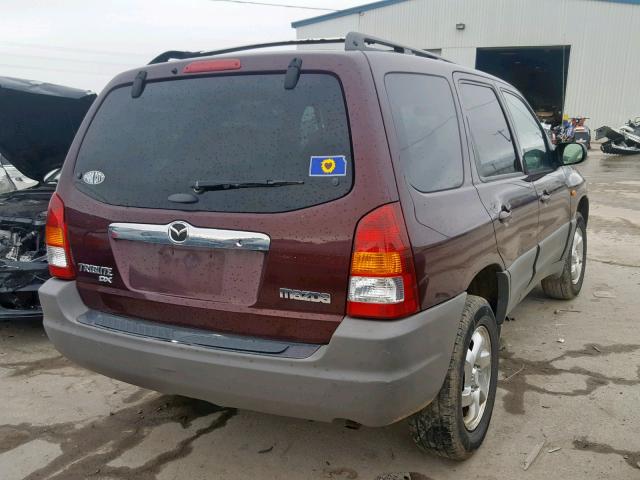 4F2YU06B51KM51107 - 2001 MAZDA TRIBUTE DX 栗色 照片 4
