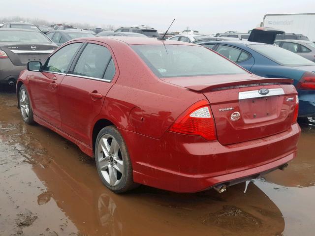 3FAHP0KC1AR205100 - 2010 FORD FUSION SPO RED photo 3