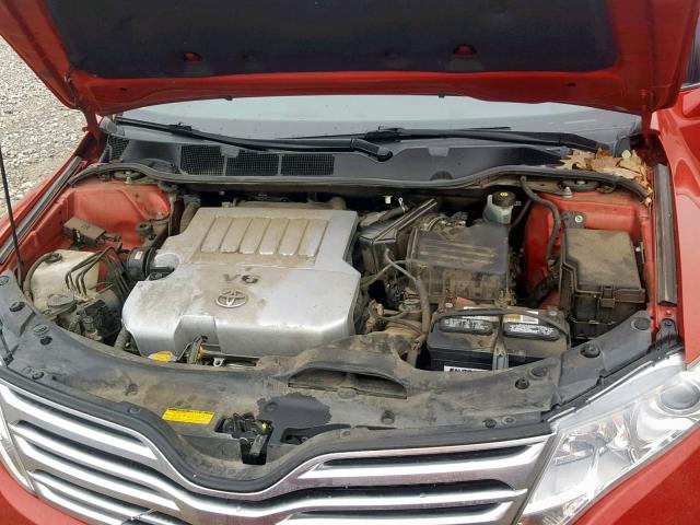 4T3BK11A29U004639 - 2009 TOYOTA VENZA BASE RED photo 7