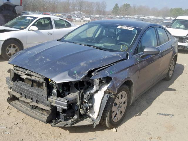 3FA6P0G79ER368103 - 2014 FORD FUSION S GRAY photo 2