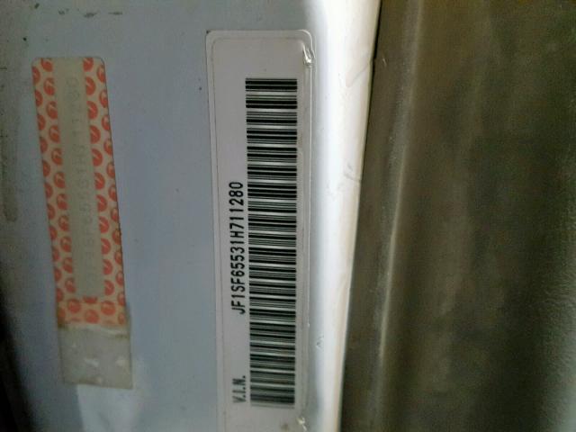 JF1SF65531H711280 - 2001 SUBARU FORESTER S WHITE photo 10