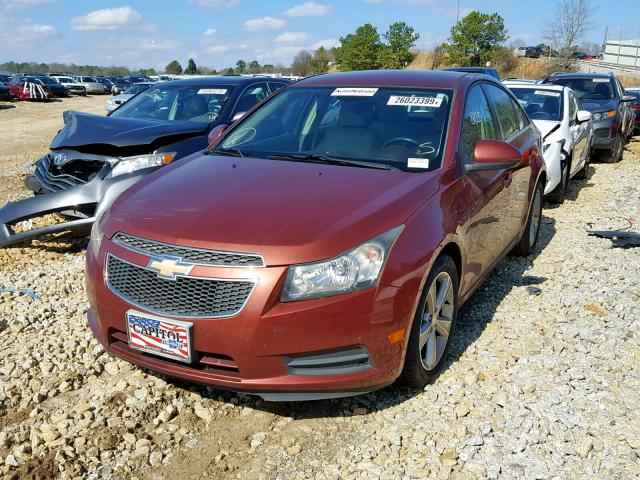 1G1PE5SB0D7190397 - 2013 CHEVROLET CRUZE LT RED photo 2