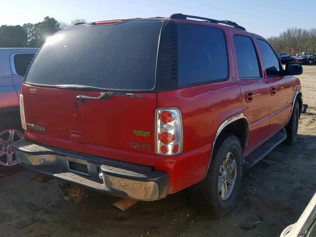 1GKEK13T81J123086 - 2001 GMC YUKON RED photo 4