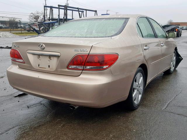 JTHBA30G555121264 - 2005 LEXUS ES 330 GOLD photo 4