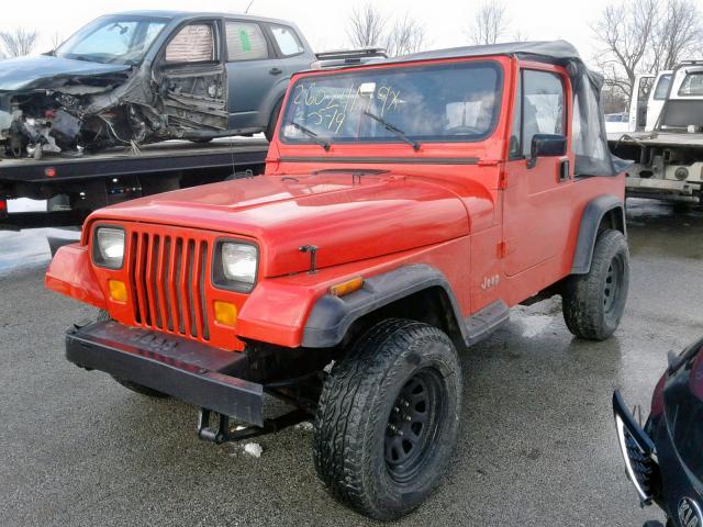 1J4FY19P5PP205012 - 1993 JEEP WRANGLER / RED photo 2