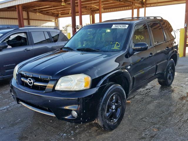 4F2YZ04105KM60556 - 2005 MAZDA TRIBUTE S BLACK photo 2