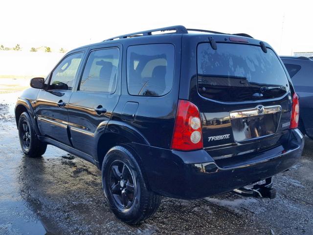 4F2YZ04105KM60556 - 2005 MAZDA TRIBUTE S BLACK photo 3