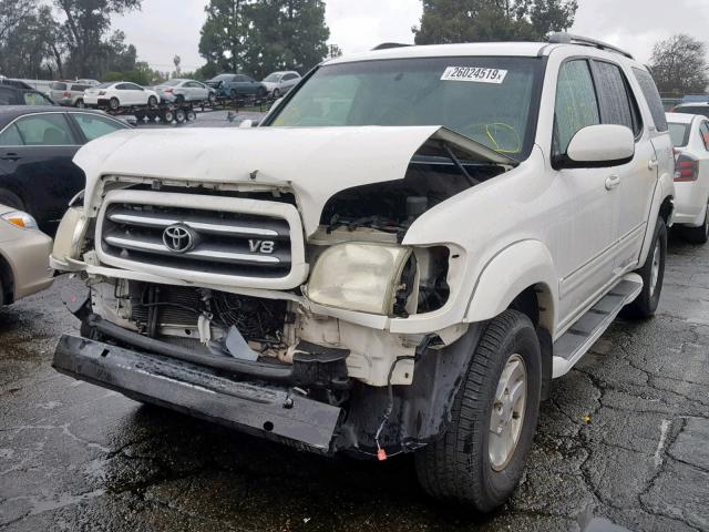 5TDZT38A71S038076 - 2001 TOYOTA SEQUOIA LI WHITE photo 2