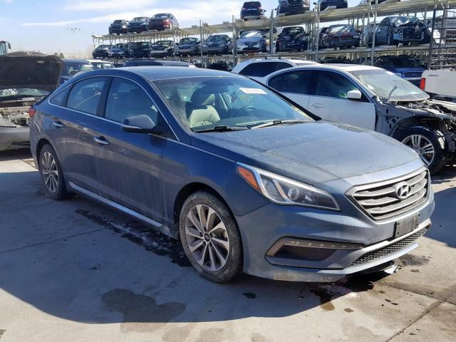 5NPE34AF0GH314798 - 2016 HYUNDAI SONATA SPO BLUE photo 1