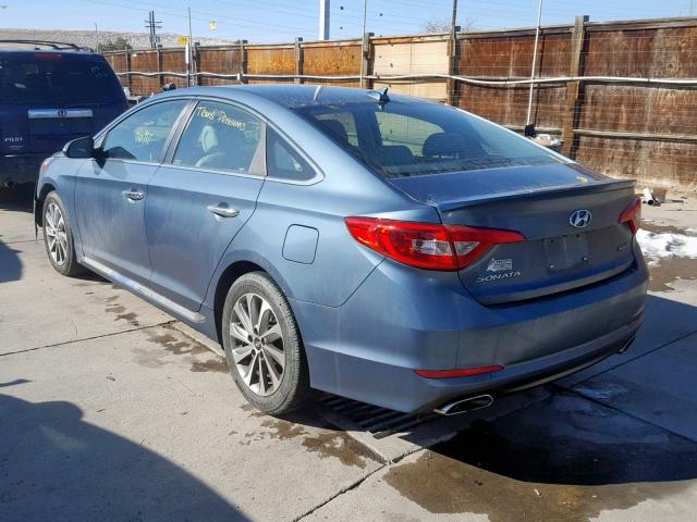 5NPE34AF0GH314798 - 2016 HYUNDAI SONATA SPO BLUE photo 3