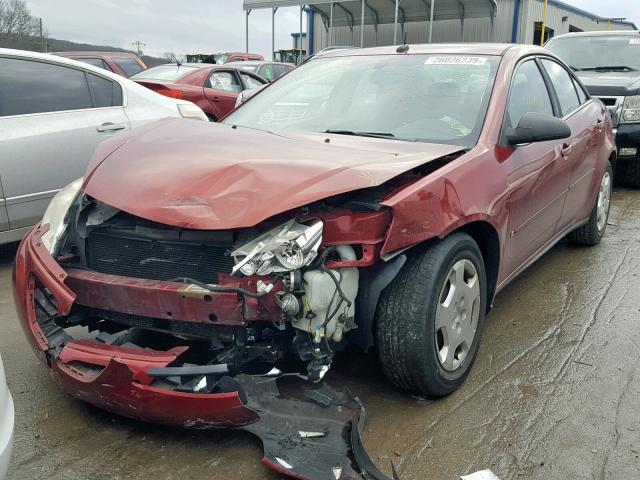 1G2ZF57B884304566 - 2008 PONTIAC G6 VALUE L BURGUNDY photo 2