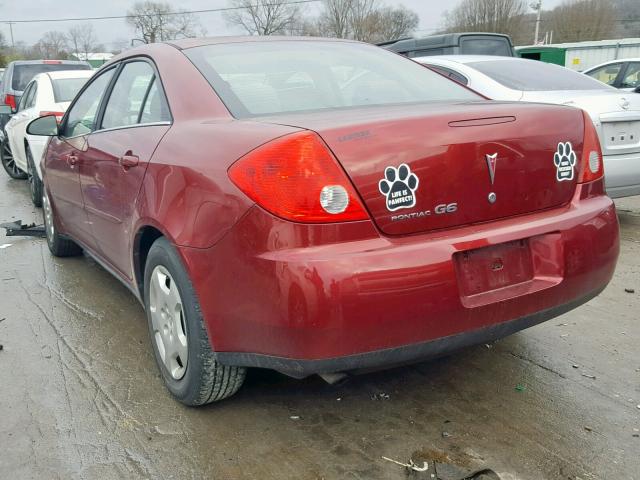 1G2ZF57B884304566 - 2008 PONTIAC G6 VALUE L BURGUNDY photo 3