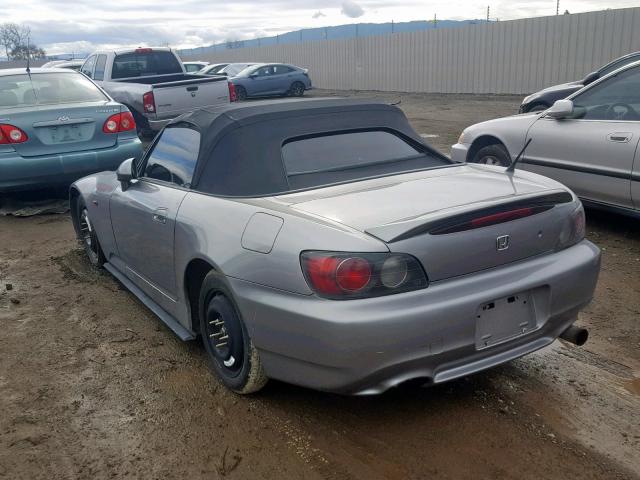 JHMAP11421T006436 - 2001 HONDA S2000 SILVER photo 3