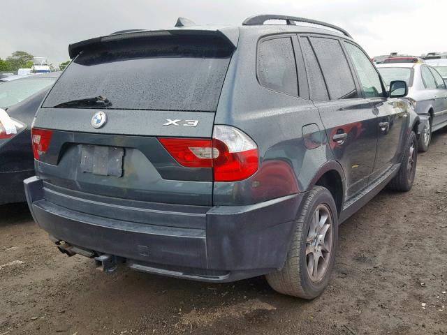 WBXPA73405WC47483 - 2005 BMW X3 2.5I GREEN photo 4