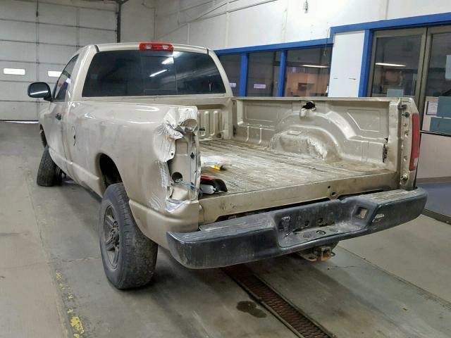 3D7KU26C63G829705 - 2003 DODGE RAM 2500 S TAN photo 3