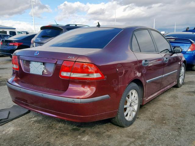 YS3FD49YX41020439 - 2004 SAAB 9-3 ARC BURGUNDY photo 4