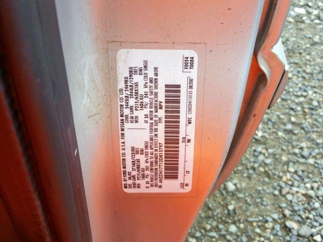 4N2ZN17T12D815797 - 2002 NISSAN QUEST GLE SILVER photo 10