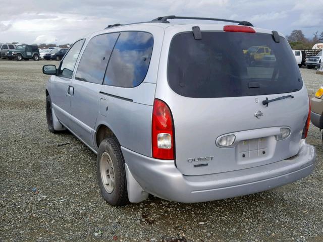4N2ZN17T12D815797 - 2002 NISSAN QUEST GLE SILVER photo 3