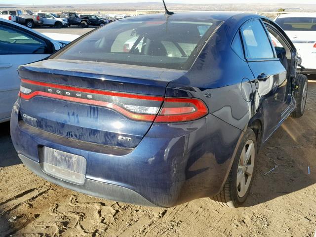 1C3CDFBB6FD128378 - 2015 DODGE DART SXT BLUE photo 4