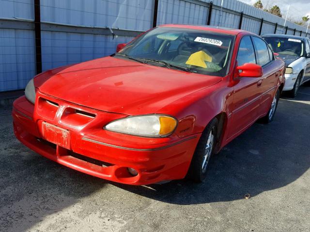 1G2NW52E31C229786 - 2001 PONTIAC GRAND AM G RED photo 2