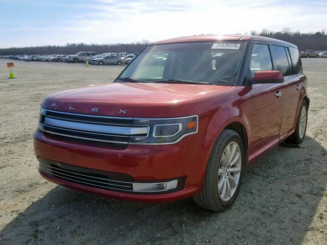 2FMGK5D81EBD40152 - 2014 FORD FLEX LIMIT RED photo 2