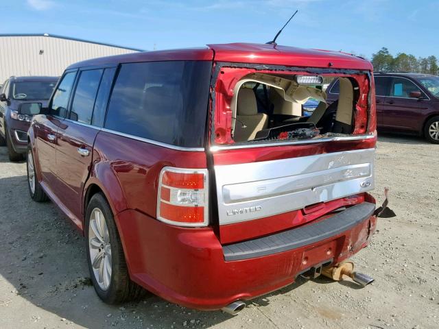 2FMGK5D81EBD40152 - 2014 FORD FLEX LIMIT RED photo 3