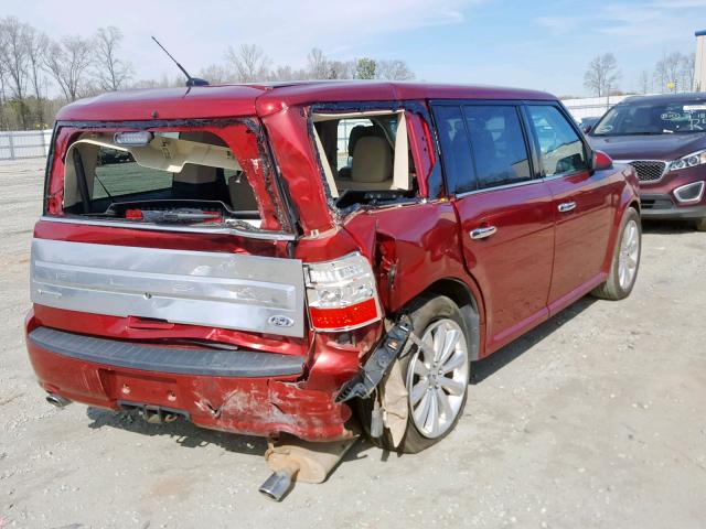 2FMGK5D81EBD40152 - 2014 FORD FLEX LIMIT RED photo 4