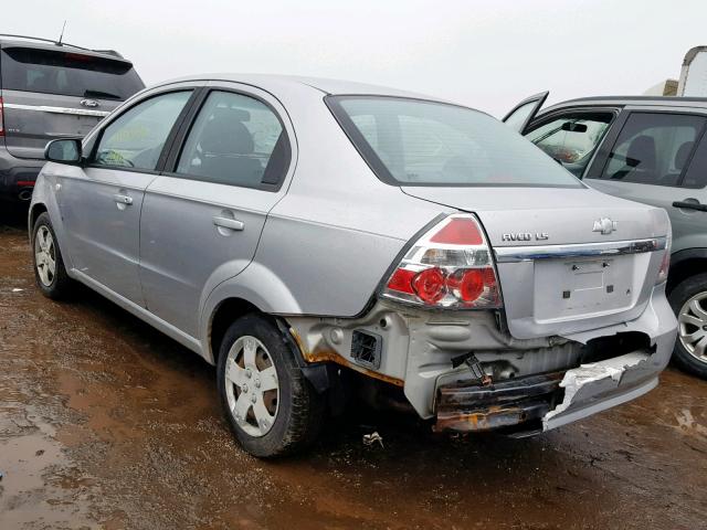 KL1TD56638B049257 - 2008 CHEVROLET AVEO BASE ვერცხლისფერი ფოტო 3