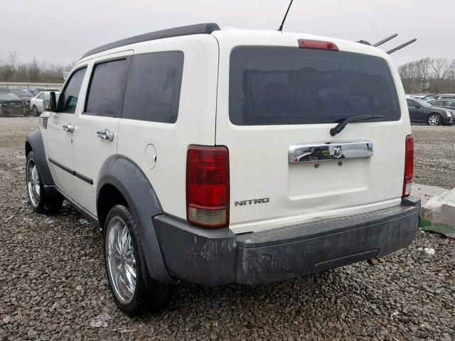 1D8GT28K68W191120 - 2008 DODGE NITRO SXT WHITE photo 3