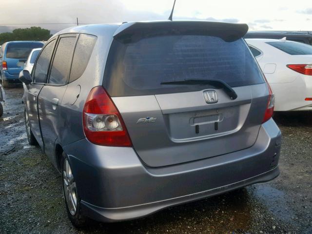 JHMGD38607S032120 - 2007 HONDA FIT S SILVER photo 3