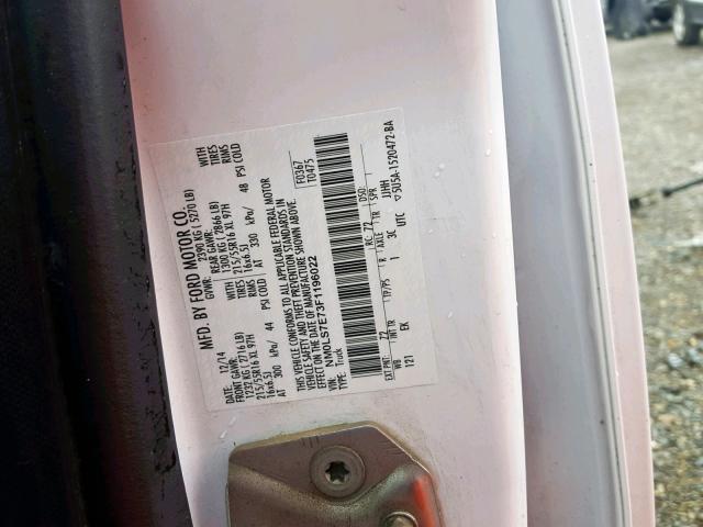 NM0LS7E73F1196022 - 2015 FORD TRANSIT CO WHITE photo 10