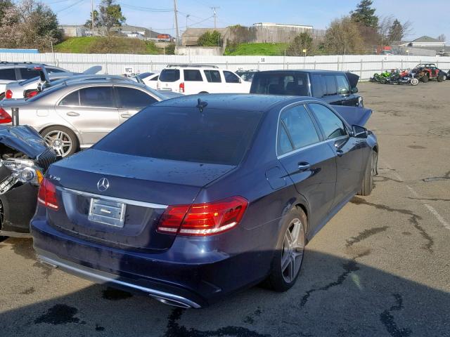 WDDHF5KB8EB019233 - 2014 MERCEDES-BENZ E 350 BLUE photo 4