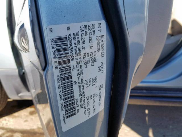 2C8GM68435R518029 - 2005 CHRYSLER PACIFICA T BLUE photo 10