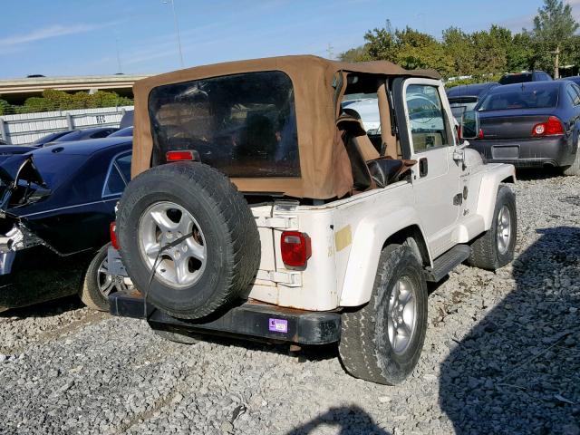 1J4FA59S41P338416 - 2001 JEEP WRANGLER / WHITE photo 4