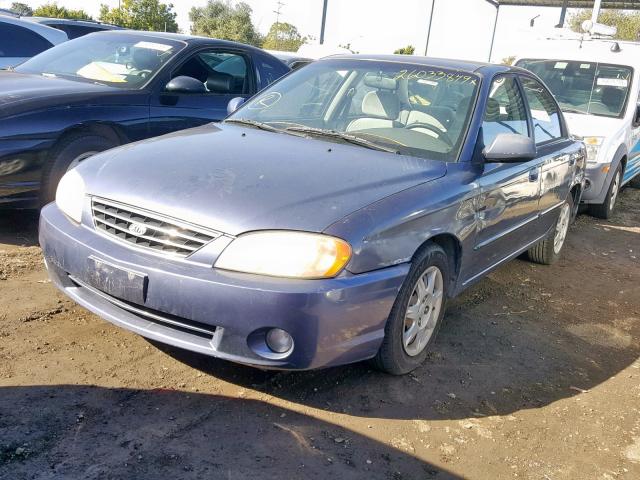 KNAFB121X35213381 - 2003 KIA SPECTRA BA BLUE photo 2