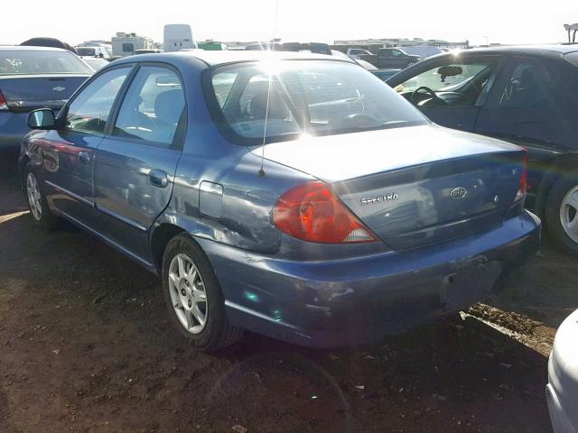 KNAFB121X35213381 - 2003 KIA SPECTRA BA BLUE photo 3