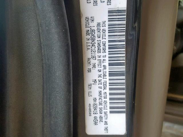 1J8GX58N34C121187 - 2004 JEEP GRAND CHER GRAY photo 10