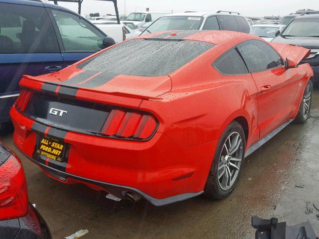1FA6P8CF5H5279583 - 2017 FORD MUSTANG GT RED photo 4