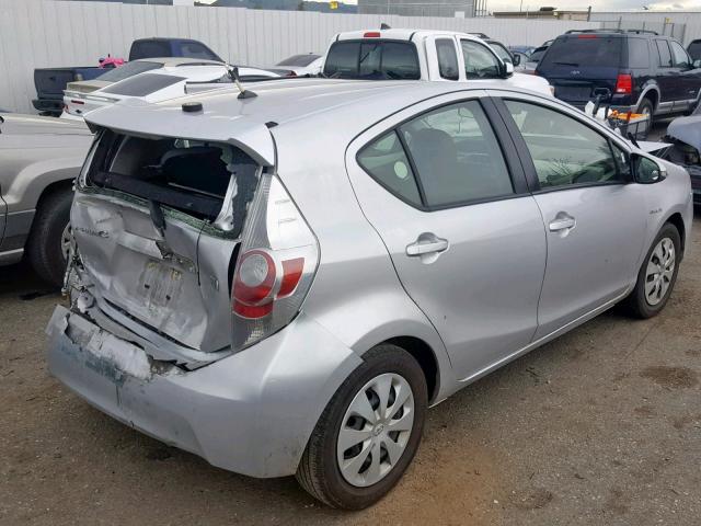 JTDKDTB39C1508293 - 2012 TOYOTA PRIUS C SILVER photo 4