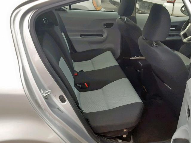 JTDKDTB39C1508293 - 2012 TOYOTA PRIUS C SILVER photo 6